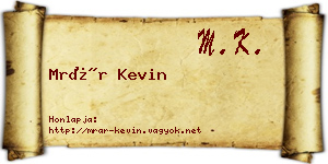 Mrár Kevin névjegykártya